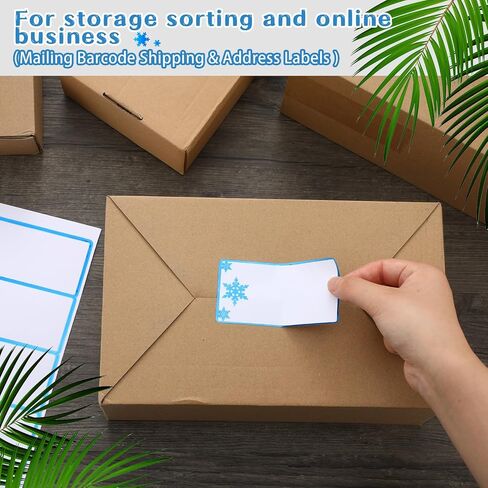 250 Pcs Christmas Address Labels 2 x 4 Inch Foil Snowflake Printable Gift Tags Compatible with Laser and Inkjet Printer Mailing Label 10 Per Sheet for Package School Office (Blue, Snowflake) in Saudi Arabia