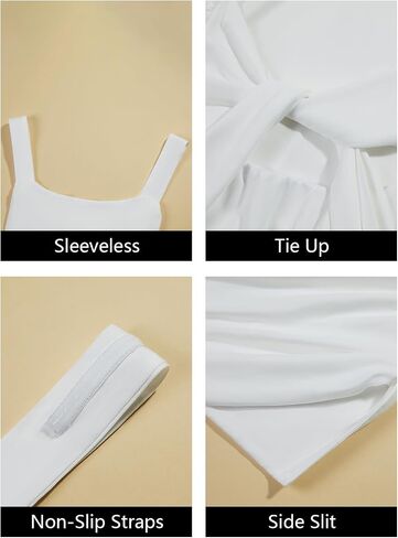 Fisoew Womens Bodycon Dresses Sexy Sleeveless Ruched Side Slit Backless Party Tank Mini Dress in Saudi Arabia