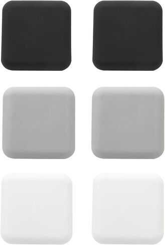 6Pcs 3 Colors Door Stoppers Wall Protector Round Self Adhesive Door Knobs Wall Protectors for Home, Office, School (50mm Dia,White,Grey,Black) in Saudi Arabia