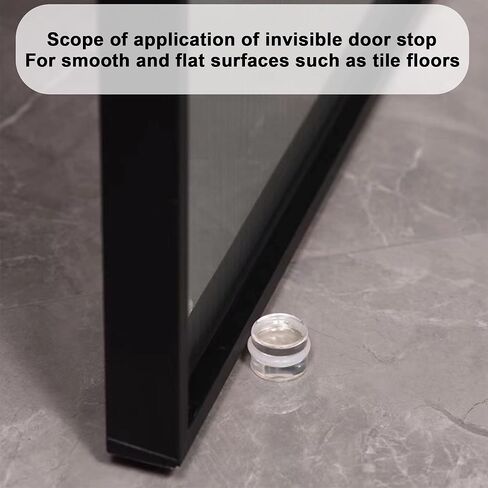 4 Pack Door Stoppers, Clear Acrylic Door Stops with Adhesive Back, Premium Anti Slip Door Stop, Heavy Duty Door Stops for Floor Patio, Freestanding Anti Scratch Door Stop with Rubber Ring in Kuwait