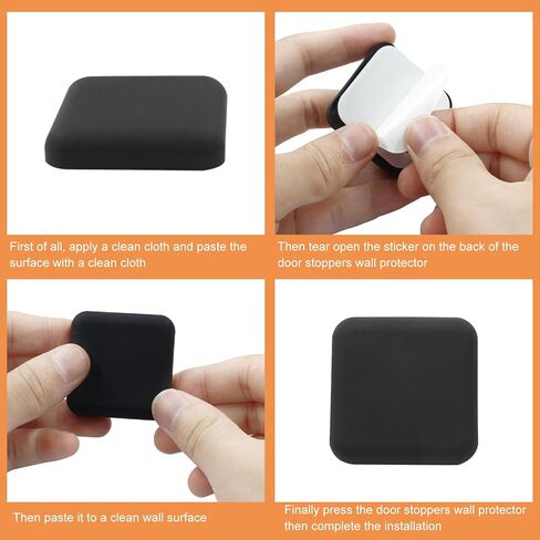 6Pcs 3 Colors Door Stoppers Wall Protector Round Self Adhesive Door Knobs Wall Protectors for Home, Office, School (50mm Dia,White,Grey,Black) in Saudi Arabia