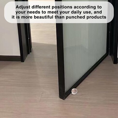 4 Pack Door Stoppers, Clear Acrylic Door Stops with Adhesive Back, Premium Anti Slip Door Stop, Heavy Duty Door Stops for Floor Patio, Freestanding Anti Scratch Door Stop with Rubber Ring in Kuwait