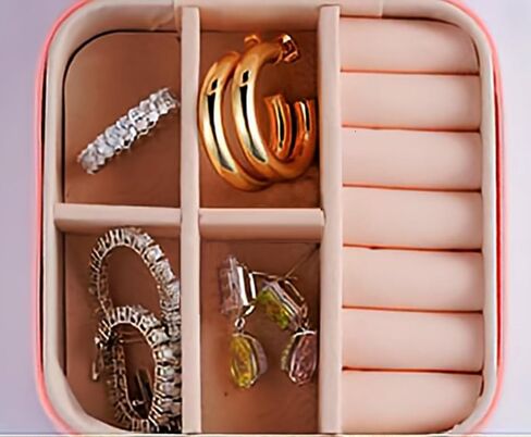 Stitch Travel Jewelry Box, Gifts for Her - Trendy Travel Jewelry Case, Personalized Gifts - Pink Travel Jewelry Box | Birthday Gifts for Women Mothers Day Gifts for Women | Travel Jewelry Case in Saudi Arabia