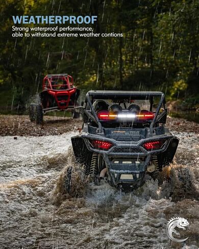 36'' UTV LED Chase Light Bar, 1.75''-2'' Roll Cages Bar Mount Chase Strobe Rear Lightbar w/Brake, Running, Reverse & Turn Signal Light Function for Polaris RZR Can-AM Yamaha Kawasaki (RYBBYR) in Saudi Arabia