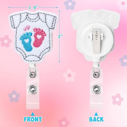 6 قطع من CiyvoLyeen بكرات شارات العمل والتسليم، بكرات شارة NICU ممرضة قابلة للسحب، حامل شارة لطيف مع مشبك لأقدام الطفل، قطعة واحدة لزجاجة الطفل، مشابك شارة تعريفية لطلاب الممرضات والأطباء RN in Kuwait