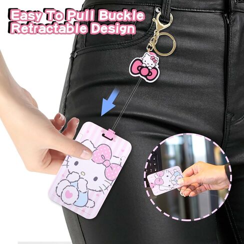 kawaii الكرتون شارة حامل قابل للسحب شارة بكرة مع سلسلة المفاتيح أنيمي الممرضات اسم حاملي بطاقة الهوية شارة للطلاب الأطفال المراهقين بنين بنات لطيف هدايا عيد ميلاد in Kuwait