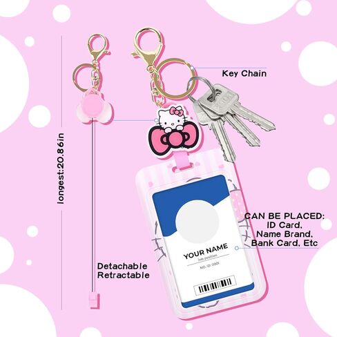 kawaii الكرتون شارة حامل قابل للسحب شارة بكرة مع سلسلة المفاتيح أنيمي الممرضات اسم حاملي بطاقة الهوية شارة للطلاب الأطفال المراهقين بنين بنات لطيف هدايا عيد ميلاد in Kuwait