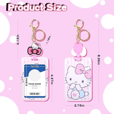 kawaii الكرتون شارة حامل قابل للسحب شارة بكرة مع سلسلة المفاتيح أنيمي الممرضات اسم حاملي بطاقة الهوية شارة للطلاب الأطفال المراهقين بنين بنات لطيف هدايا عيد ميلاد in Kuwait