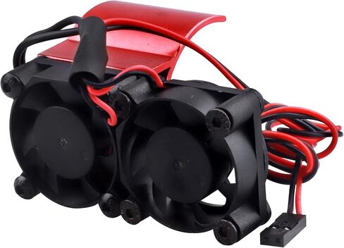 غرفة تبريد محرك RC مع مستشعر حراري لمروحة تبريد مزدوجة من الألومنيوم متوافق مع محركات بقطر 36 مم 540/550 لشاحنة سيارة RC 1/10 (أزرق) in Kuwait