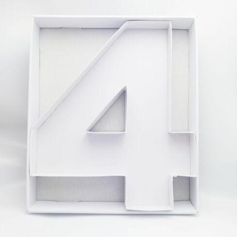 15.7Inch Cardboard Charcuterie Board Number Paper Mache Cut Out Food Sweet Container Tray With Clear Cover (number0) in Saudi Arabia