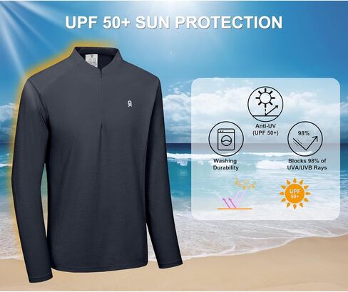 Little Donkey Andy Men's Lightweight Quarter Zip Pullover,UPF 50+ Long Sleeve Athletic Shirts for Outdoor Running Golf in Saudi Arabia