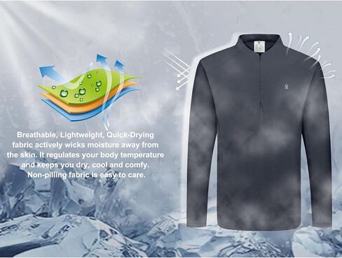 Little Donkey Andy Men's Lightweight Quarter Zip Pullover,UPF 50+ Long Sleeve Athletic Shirts for Outdoor Running Golf in Saudi Arabia