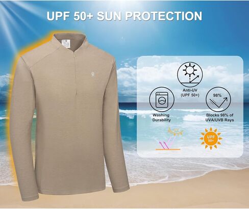 Little Donkey Andy Men's Lightweight Quarter Zip Pullover,UPF 50+ Long Sleeve Athletic Shirts for Outdoor Running Golf in Saudi Arabia