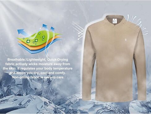 Little Donkey Andy Men's Lightweight Quarter Zip Pullover,UPF 50+ Long Sleeve Athletic Shirts for Outdoor Running Golf in Saudi Arabia