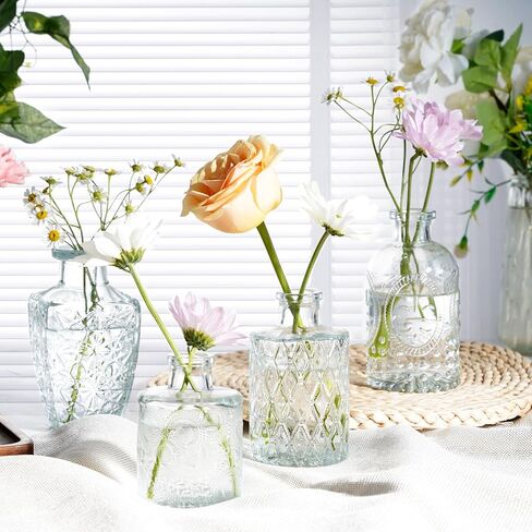 Glass Bud Vases Set of 16,Small Glass Vases for Flowers，Mini Glass Vase Assorted for Centerpieces,Rustic Wedding,Floral Arrangements,Home Table Decorations in Saudi Arabia