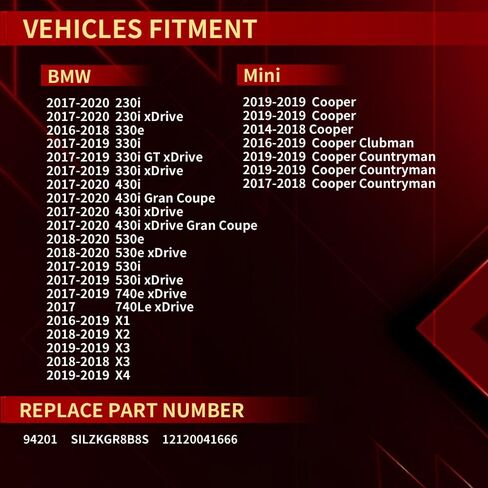 شمعات الإشعال 12120040551 SILZKGR8B8S LKAR7AHXS استبدال السيارات إيريديوم شرارة التوصيل حزمة من 4 متوافقة مع BMW Mini Cooper 230i 330e 330i 430i 530e 530i 740e 740Le X1 X2 2.0L L4 in Kuwait