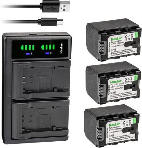 Kastar LTD2 USB Battery Charger Replacement for JVC GZ-E300AU GZ-E300BU GZ-E300WU GZ-E306 GZ-E320 GZ-E325 GZ-E345 GZ-E505 GZ-E505BU GZ-E565 GZ-EX210 GZ-EX210BU GZ-EX215 GZ-EX250 GZ-EX250BUS in Saudi Arabia