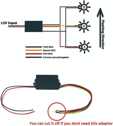Car Tail LED Light 3-Step Sequential Dynamic Chase Flash Module Boxes Controller for Front Rear Turn Signal Light Retrofit Use 2PCS 12V(black) in Saudi Arabia