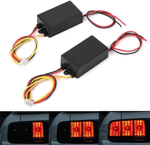 Car Tail LED Light 3-Step Sequential Dynamic Chase Flash Module Boxes Controller for Front Rear Turn Signal Light Retrofit Use 2PCS 12V(black) in Saudi Arabia