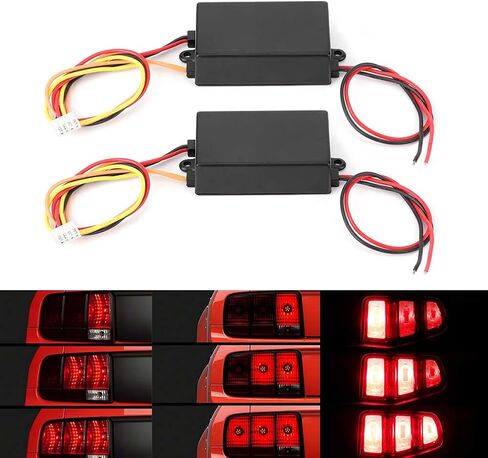 Car Tail LED Light 3-Step Sequential Dynamic Chase Flash Module Boxes Controller for Front Rear Turn Signal Light Retrofit Use 2PCS 12V(black) in Saudi Arabia