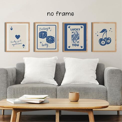 KEUSPI Trendy Retro Feeling Lucky You Girl Syndrome Queen Dice 8 Ball Cherry Black Ace Wall Art Poster Prints for Aesthetic Room Dorm Decor,Trendy Decorations Prints Unframed 8x10 Inches Set of 6 in Kuwait