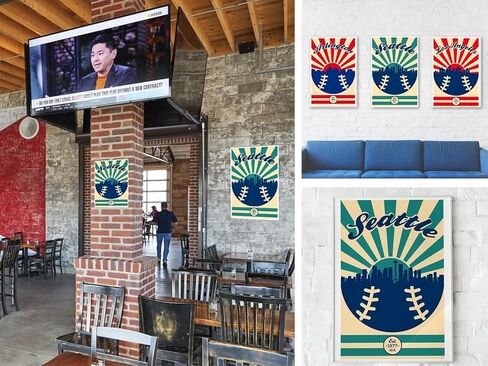 Seattle Mariners Vintage Baseball Poster (12x18) Vintage Sports Decor Unframed Wall Art Print Poster Home Decor Premium baseball bedroom decor man cave decor baseball poster vintage sport decor in Saudi Arabia