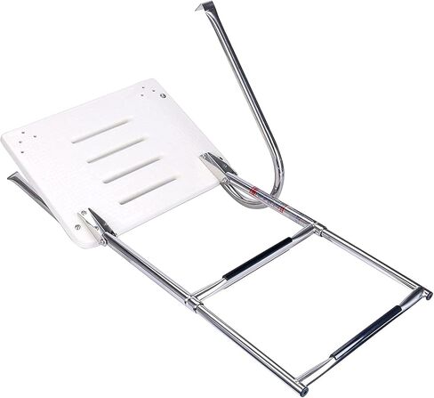 Stainless Steel 2 Step in-Board Outboard Transom Platform with 1 Handrail Marine Telescoping Boat Ladder with Fiberglass Swim Platform Collapsible Step Ladder for Swimming Pool Pontoon Dock in Kuwait