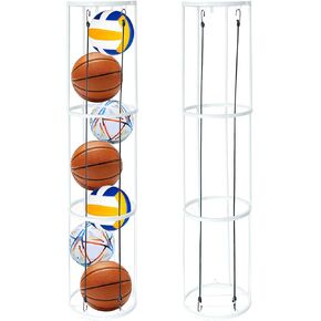 3 Layer Garage Ball Storage, Premium Wall Mounted Vertical Ball Rack, Sports Basketball Football Rack Organizer for Garage, Ball Storage Cage Ball Holder for Basketball, Football, Soccer, Volleyball in Saudi Arabia