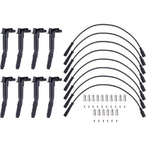 ApplianPar Ignition Coil and Spark Plug Wires for Ford F150 F250 F350 F450 F550 6.2 V8