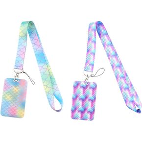 2 Pack Retractable Lanyard ID Holder, Cruise Lanyards for Cruise Ship Cards,Detachable Clip Clasp Lanyards for Women Kids Girls Teacher Nurses Doctor Student (Set 2)