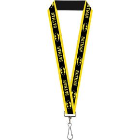 Buckle Down Lanyard-1.0"-Batman/Logo Stripe Yellow/Black