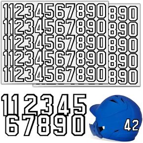 110PCS Helmet Numbers Self Adhesive Sports Number Football Helmet Stickers, Waterproof Hockey Decals Accessories for Baseball, Batting - 1.5 Inch