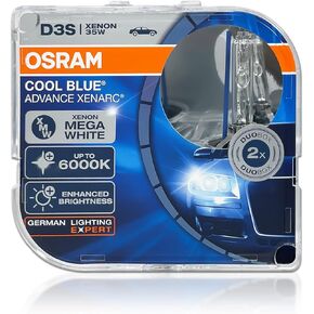 OSRAM D3S 6000K Cool Blue Advance Xenarc 35W 66340CBA Germany HID Xenon Bulbs by ALI - Pack of 2