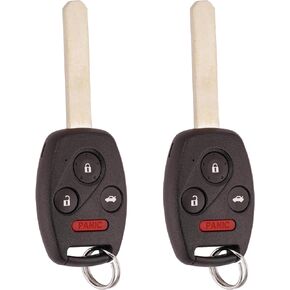 لاستبدال مفتاح Honda Key Fob مع حلقة مفاتيح متوافقة مع Honda Civic EX Si Hybrid 2006-2013 Mdx 2007-2013 4 أزرار للتحكم عن بعد للدخول بدون مفتاح N5F-S0084A 35111-SVA-306، عبوتان (Hod-4R) in Kuwait