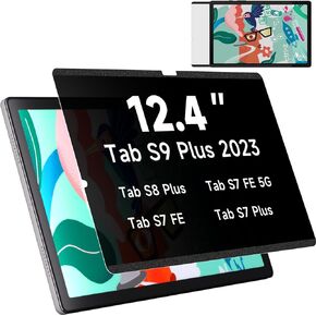 شاشة خصوصية مغناطيسية من Mamol متوافقة مع هاتف Samsung Galaxy Tab S7 FE 5G 2021 / Galaxy Tab S9 Plus 2023/Galaxy Tab S8 Plus 5G / Tab S7 Plus 12.4 بوصة، فلتر مضاد للضوء الأزرق/الوهج قابل للإزالة in Kuwait