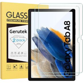 Gerutek [2-Pack Screen Protector for Samsung Galaxy Tab A8 10.5 inch 2021, SM-X200/X205 Tempered Glass Screen Protector, [Ultra Clear] [Anti Scratch] [Easy Install] [9H] for Samsung Tab A8 10.5