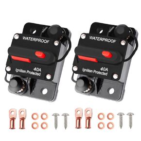 20 Amp Circuit Breaker for Boat Trolling Motor Marine ATV Solar System Stereo Audio Trailer Vehicles Electronic Battery 12V-48V DC Waterproof Inline Fuse with Manual Reset Switch
