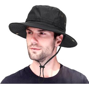 Men's Outdoor Foldable Uv-Protection Fishing-Hat - Unisex Wide-Brim Quick-Drying Summer Sun Hat Bucket Hat for Camping