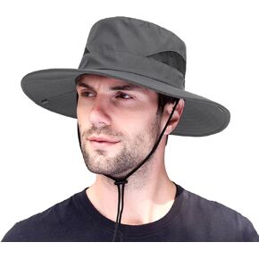 Men's Outdoor Foldable Uv-Protection Fishing-Hat - Unisex Wide-Brim Quick-Drying Summer Sun Hat Bucket Hat for Camping