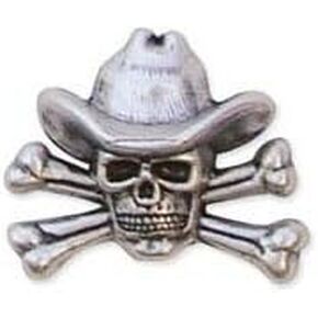 Tandy Leather Cowboy Skull & Crossbones Concho 1-1/4" (32 mm) x 1" (25 mm) 7795-05