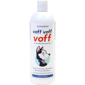 شامبو Geir Ness Voff Voff Voff الكل في واحد - مزيل تشابك الشعر ومزيل الروائح الكريهة للحيوانات الأليفة، بلسم للشعر ومرطب للشعر