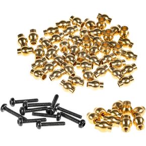 RampCrab RC Rod Ends Ball Studs Joints Set for SCX24 AX24, 60 Pcs Brass Ball, Upgrades Parts for 1/24 RC Crawler Car, Brass Upgrades Accessories Come with Screws