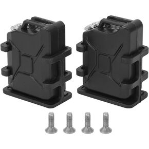 1 Pair RC Car Fuel Tank Decoration Accessory Highly Simulated Mini Oil Can for 1/8 1/10 RC Crawler Car (Black)