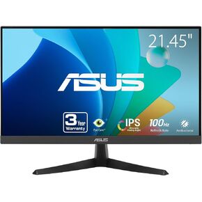 شاشة ASUS مقاس 22 بوصة (21.45 بوصة قابلة للعرض) (VY229HF) - دقة عالية كاملة، IPS، 100 هرتز، 1 مللي ثانية، حركة سلسة، مزامنة متكيفة، تقنية Eye Care Plus، مرشح الضوء الأزرق، خالي من الوميض، ضمان لمدة 3 سنوات