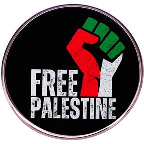 zhanghaoran Free Palestine Enamel Pin Palestinian Flag Button Pin Freedom&Peace Palestine Lapel Pin Round Palestinian Brooch Badge Support Palestine Fist Pin