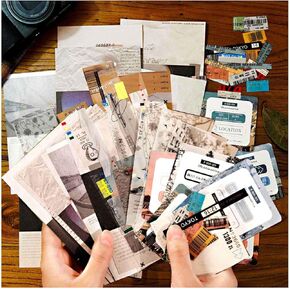Vilikya 60pcs Travel Scrapbook Supplies, Mini Travel Stickers for Scrapbooking, Aesthetic Mixed Scrapbook Materials Include Decorative Paper for Vintage Ephemera for Junk Journals, Bullet Journaling in Kuwait