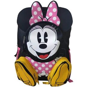 DISNEY Minnie Front Body 16" Backpack with 3D 3 Zipper Pockets