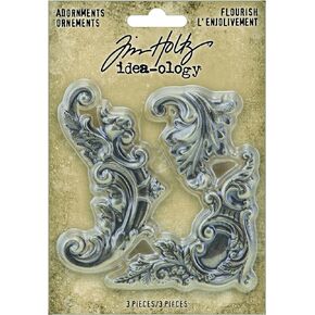 Tim Holtz Flourish Adornments, Nickel