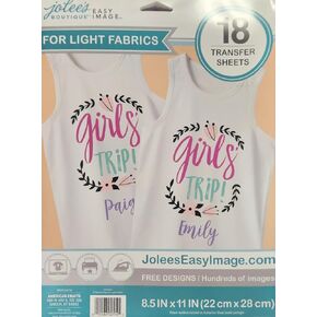 American Crafts Jolee's Boutique Easy Image 18 pk Transfer Sheets for Light Fabrics