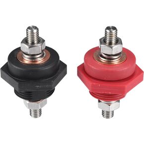 uxcell 1 Pair High Current 3/8" Thru Panel Battery Terminal Connectors for Trucks Cars SUV Boats